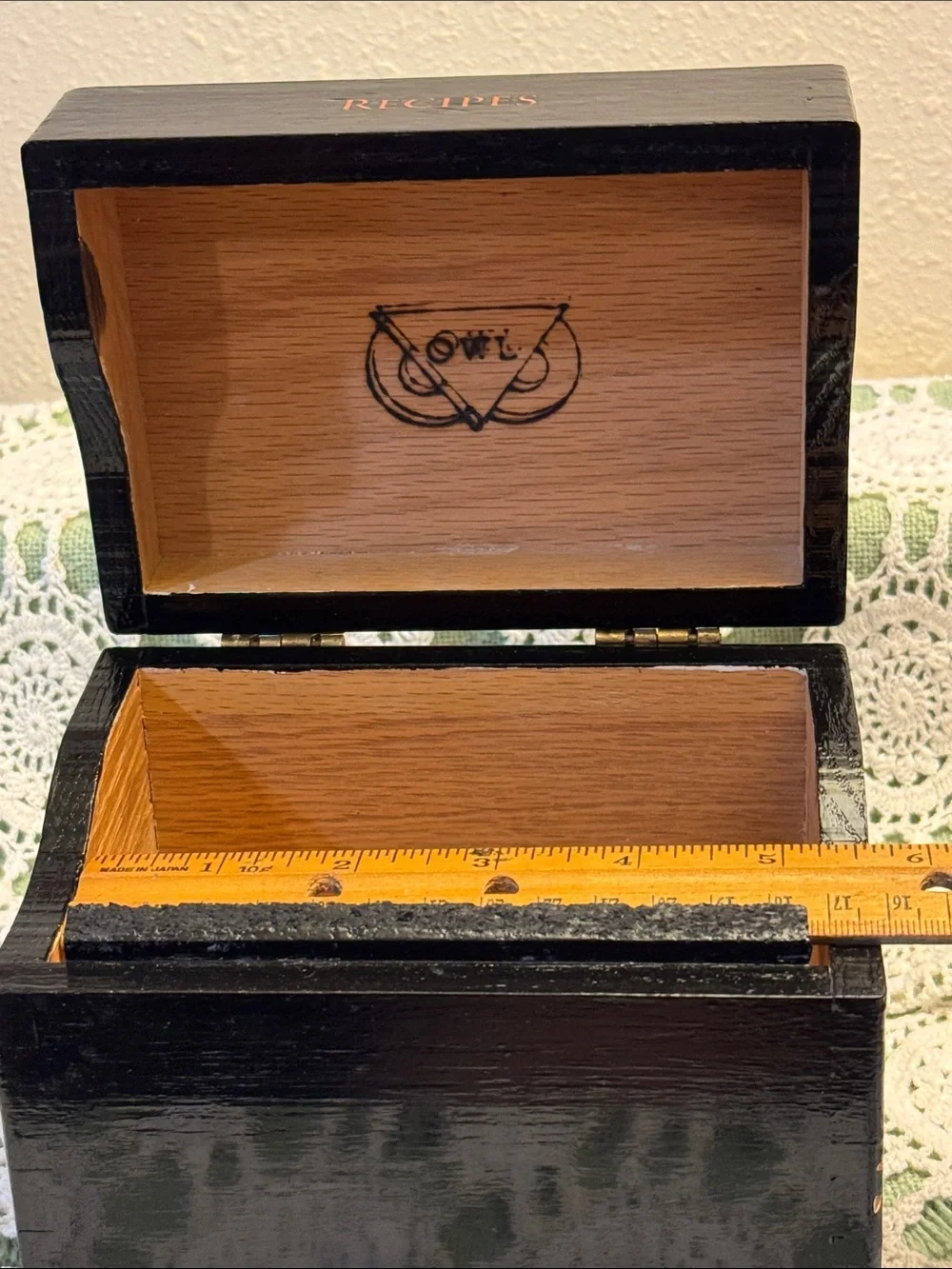Painted Owl Brand Recipe Box